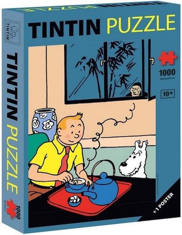 TINTIN 1000 Piece Jigsaw - Tintin Drinking His Tea - 48 x 67cm
