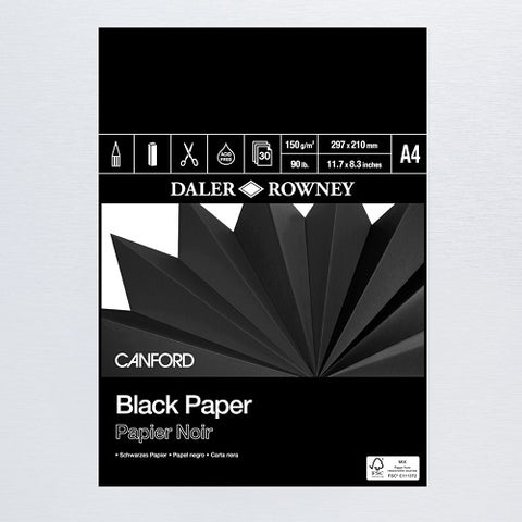 Daler Rowney Canford Black Paper Pad - A4