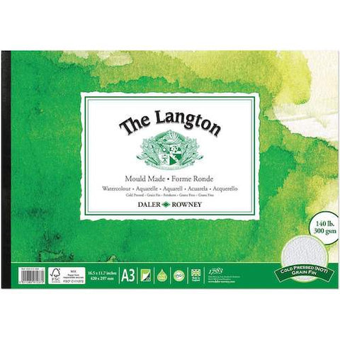 DALER ROWNEY WATERCOLOUR GUMMED EDGE PAD 140lb - A3