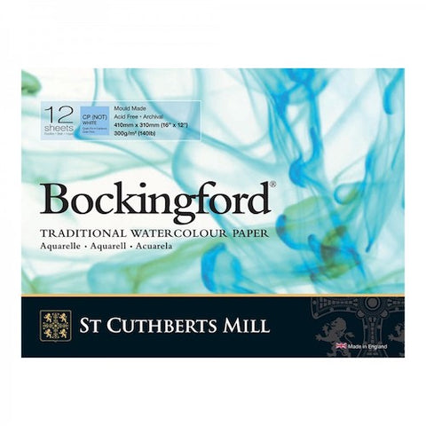 BOCKINGFORD Watercolour Pad 140lb - Not Surface - 12 Sheets - 16 x 12 inches